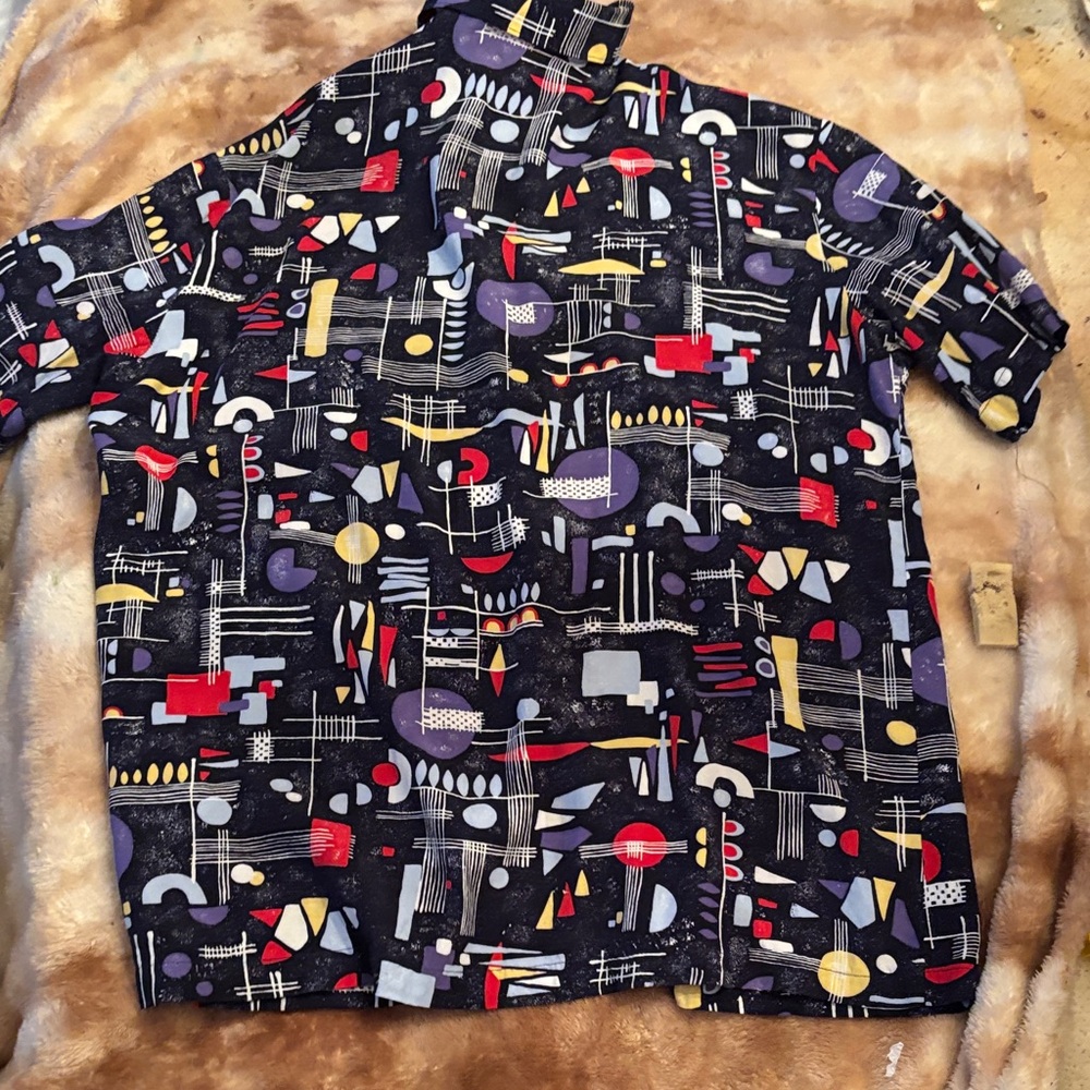 Vintage Alan Stuart Abstract Patterned Casual Shi… - image 5